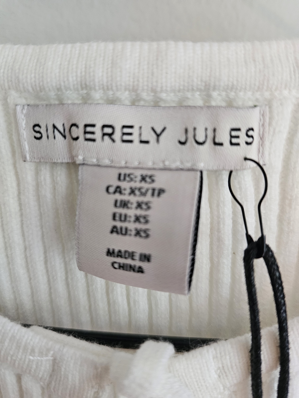 NWT Sincerely Jules Cream Ribbed Vest with Ties Women's Size XS - Picture 3 of 9